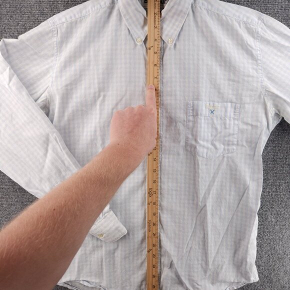 Barbour Cotton Check Button-Down Small Blue Shirt Pocket Men Long Sleeve Adult - Picture 10 of 16